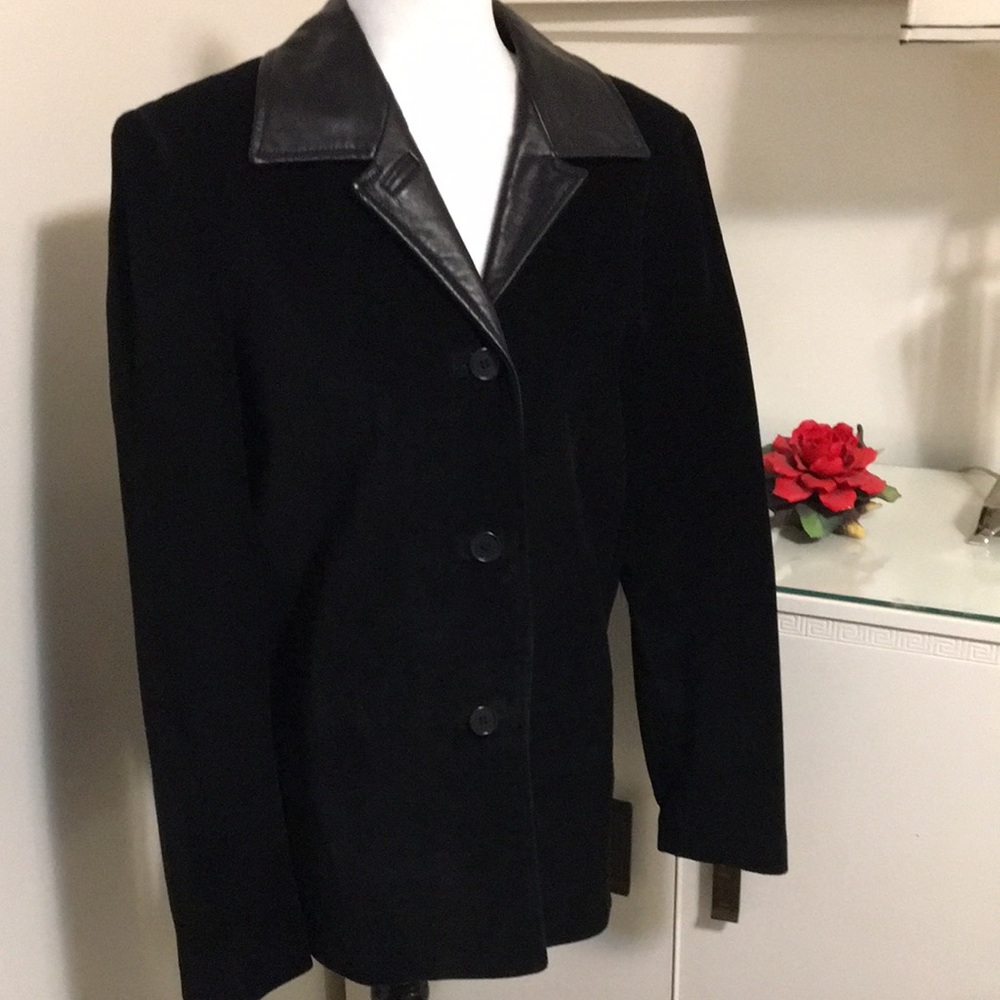 Vintage Black Suede Leather Blazer Danier Size M